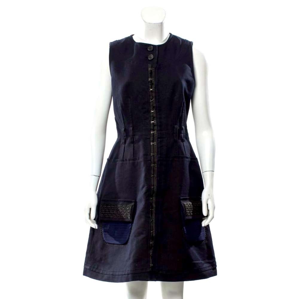 Proenza Schouler Navy Sleeveless Mini Dress Sz 8